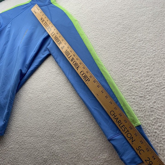 Nike‎ Dri-Fit Jacket Womens Medium M Blue Green 1/4 Zip Athleisure Running Thin - Picture 10 of 14